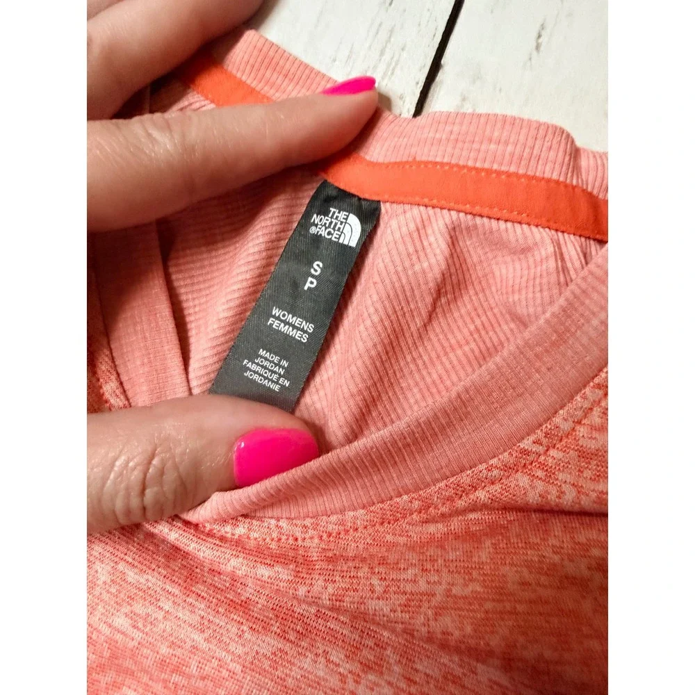 The North Face Womens Orange Space Dye Active T-Shirt Short Sleeve Small - Picture 3 of 10